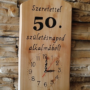 Fa falióra 50.  születésnap alkalmából  - otthon & életmód - dekoráció - fali és függő dekoráció - falióra & óra - Meska.hu