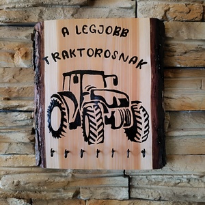 Fa fali kulcstartó a legjobb traktorosnak  - otthon & életmód - dekoráció - fali és függő dekoráció - fali kulcstartó - Meska.hu