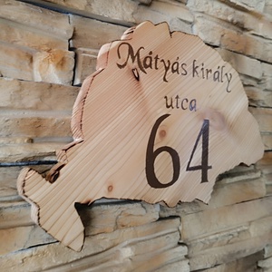 Nagyméretű Nagy Magyarország formájú házszám tábla  - otthon & életmód - ház & kert - házszám - Meska.hu