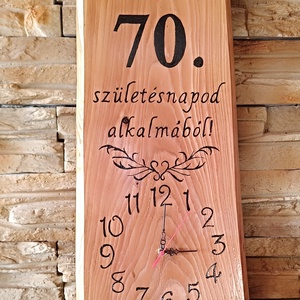 Fa falióra 70.születésnap alkalmából  - otthon & életmód - dekoráció - fali és függő dekoráció - falióra & óra - Meska.hu