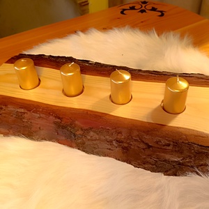 Fából készült asztali gyertyatartó  - karácsony - adventi díszek - adventi asztaldísz - Meska.hu