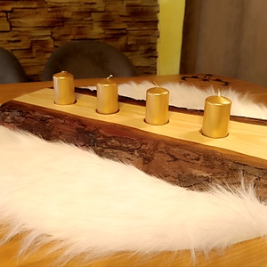 Fából készült asztali gyertyatartó  - karácsony - adventi díszek - adventi asztaldísz - Meska.hu