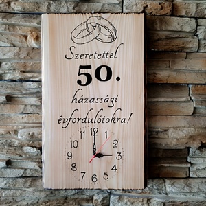Fa falióra 50. házassági évforduló alkalmából  - otthon & életmód - dekoráció - fali és függő dekoráció - falióra & óra - Meska.hu