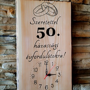 Fa falióra 50. házassági évforduló alkalmából  - otthon & életmód - dekoráció - fali és függő dekoráció - falióra & óra - Meska.hu