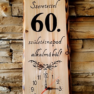 Fa falióra 60. születésnap alkalmából  - otthon & életmód - dekoráció - fali és függő dekoráció - falióra & óra - Meska.hu