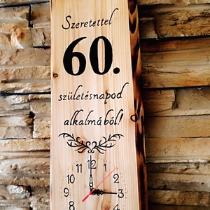 Fa falióra 60. születésnap alkalmából  - otthon & életmód - dekoráció - fali és függő dekoráció - falióra & óra - Meska.hu