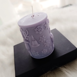 Vanília illatú karácsonyi szarvas mintás gyertya  - karácsony - karácsonyi lakásdekoráció - karácsonyi illatgyertya, mécses - Meska.hu