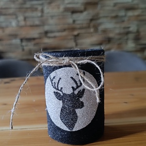 Asztali ceruza tartó szarvas sziluettel díszítve , Otthon & Életmód, Papír, írószer, Tolltartó & Ceruzatekercs, Újrahasznosított alapanyagból készült termékek, MESKA