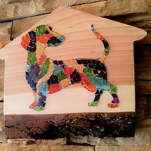 Mozaik falikép tacskó kutyussal  - otthon & életmód - dekoráció - kép & falikép - 3d képek - Meska.hu