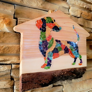 Mozaik falikép tacskó kutyussal  - otthon & életmód - dekoráció - kép & falikép - 3d képek - Meska.hu