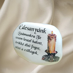 Temetői feliratos díszkő idézettel  - Meska.hu