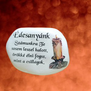 Temetői feliratos díszkő idézettel  - otthon & életmód - vallás - temetkezési tárgy - temetői gyertyák, mécsesek - Meska.hu