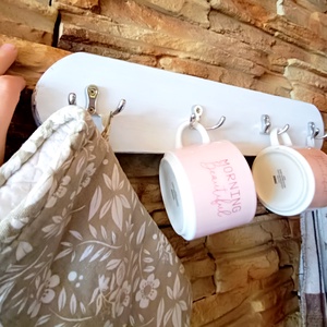 Rusztikus, fehér fa konyhai fogas - otthon & életmód - konyhafelszerelés, tálalás - konyhai dekoráció - konyhai dísz - Meska.hu