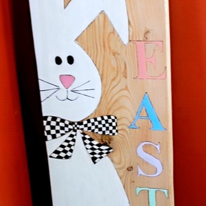 Húsvéti nyuszis tábla, Otthon & Életmód, Dekoráció, Kép & Falikép, Táblakép, Famegmunkálás, MESKA