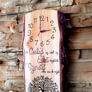 Egyedi, fából készült falióra életfával és idézettel  - otthon & életmód - dekoráció - fali és függő dekoráció - falióra & óra - Meska.hu