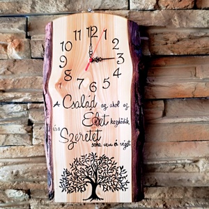 Egyedi, fából készült falióra életfával és idézettel  - otthon & életmód - dekoráció - fali és függő dekoráció - falióra & óra - Meska.hu