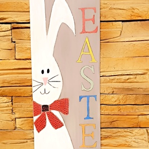 Happy Easter nyuszis fatábla - Meska.hu