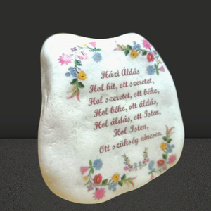 Házi Áldás  nagyméretű fehér díszkő - Meska.hu