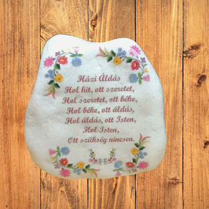 Házi Áldás  nagyméretű fehér díszkő - otthon & életmód - vallás - házi áldás - Meska.hu