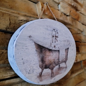 Vintage stílusú fürdőszoba tábla  - otthon & életmód - fürdőszoba - fürdőszobai dekoráció - Meska.hu