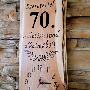 Fából készült falióra 70.születésnap alkalmából  - otthon & életmód - dekoráció - fali és függő dekoráció - falióra & óra - Meska.hu