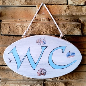 Ajtó tábla wc felirattal  - Meska.hu