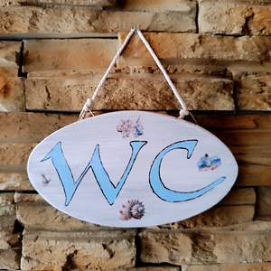 Ajtó tábla wc felirattal  - otthon & életmód - fürdőszoba - fürdőszobai dekoráció - Meska.hu
