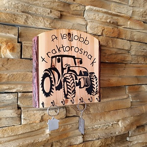 Fa fali kulcstartó a legjobb traktorosnak  - otthon & életmód - dekoráció - fali és függő dekoráció - fali kulcstartó - Meska.hu