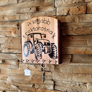 Fa fali kulcstartó a legjobb traktorosnak  - otthon & életmód - dekoráció - fali és függő dekoráció - fali kulcstartó - Meska.hu