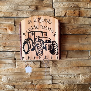Fa fali kulcstartó a legjobb traktorosnak  - otthon & életmód - dekoráció - fali és függő dekoráció - fali kulcstartó - Meska.hu