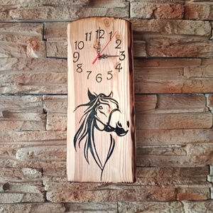 Fából készült lovas falióra  - otthon & életmód - dekoráció - fali és függő dekoráció - falióra & óra - Meska.hu