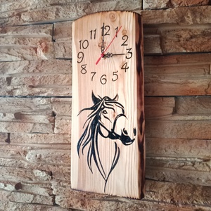 Fából készült lovas falióra  - otthon & életmód - dekoráció - fali és függő dekoráció - falióra & óra - Meska.hu