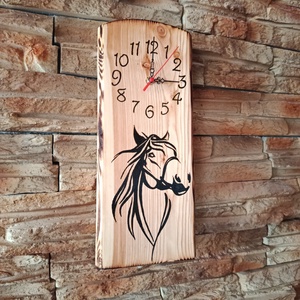 Fából készült lovas falióra  - otthon & életmód - dekoráció - fali és függő dekoráció - falióra & óra - Meska.hu