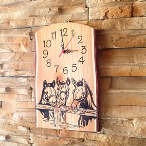 3 lovas fa falióra  - otthon & életmód - dekoráció - fali és függő dekoráció - falióra & óra - Meska.hu