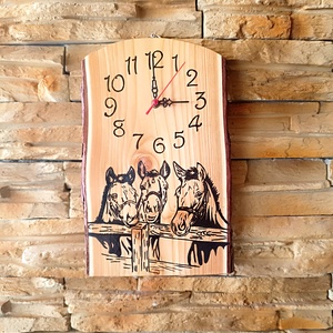 3 lovas fa falióra  - otthon & életmód - dekoráció - fali és függő dekoráció - falióra & óra - Meska.hu