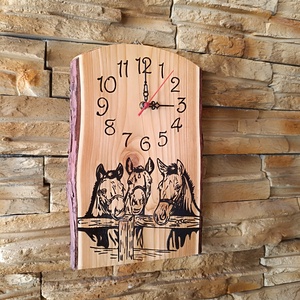 3 lovas fa falióra  - otthon & életmód - dekoráció - fali és függő dekoráció - falióra & óra - Meska.hu