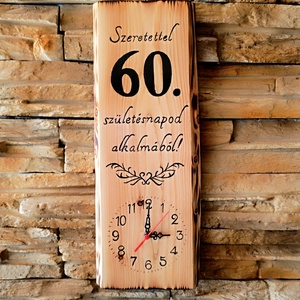 Kézműves ajándék fa falióra 60. születésnapra - otthon & életmód - dekoráció - fali és függő dekoráció - falióra & óra - Meska.hu