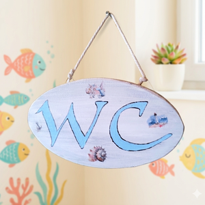 Ajtó tábla wc felirattal , Otthon & Életmód, Fürdőszoba, Fürdőszobai dekoráció, Famegmunkálás, MESKA