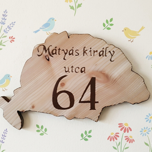 Nagyméretű Nagy Magyarország formájú házszám tábla , Otthon & Életmód, Ház & Kert, Házszám, Famegmunkálás, MESKA