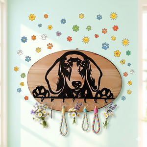 Fa fali kulcstartó tacskó kutyussal , Otthon & Életmód, Dekoráció, Fali és függő dekoráció, Fali kulcstartó, Famegmunkálás, MESKA