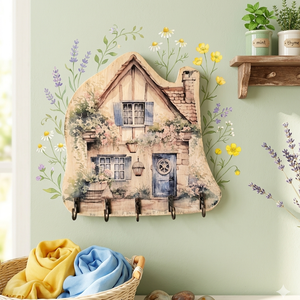 Vintage stílusú, házikó formájú, fából készült fali kulcstartó , Otthon & Életmód, Dekoráció, Fali és függő dekoráció, Fali kulcstartó, Famegmunkálás, MESKA