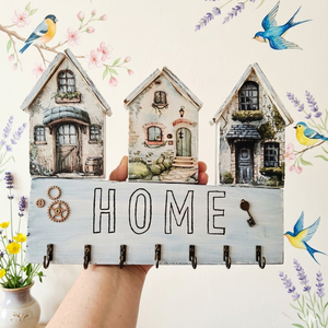 Házikós fa fali kulcstartó , Otthon & Életmód, Dekoráció, Fali és függő dekoráció, Fali kulcstartó, Famegmunkálás, MESKA