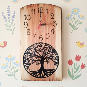 Fa falióra,faóra életfával, Otthon & Életmód, Dekoráció, Fali és függő dekoráció, Falióra & óra, Famegmunkálás, MESKA