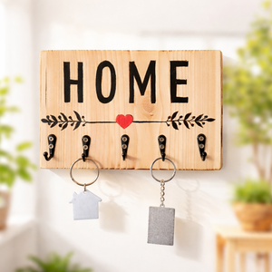 HOME fa fali kulcstartó - rusztikus, otthonos hangulat  - Meska.hu