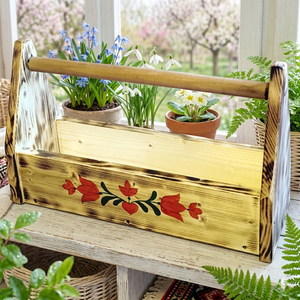 Kézműves tulipános fa virágláda , Otthon & Életmód, Ház & Kert, Virágláda, balkonláda, Famegmunkálás, MESKA