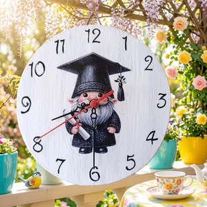 Fából készült manós falióra diplomaosztó alkalmából , Otthon & Életmód, Dekoráció, Fali és függő dekoráció, Falióra & óra, Famegmunkálás, MESKA