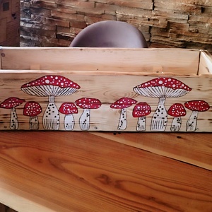 Vidám, kézzel díszített fa virágláda � egyedi hangulat a kertedbe vagy teraszodra!  - otthon & életmód - ház & kert - virágláda, balkonláda - Meska.hu