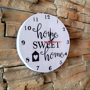 Home Sweet Home Vintage Stílusú Kézműves Fa Falióra - otthon & életmód - dekoráció - fali és függő dekoráció - falióra & óra - Meska.hu