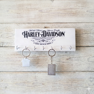 Harley-Davidson Vintage Stílusú Fa Fali Kulcstartó - Meska.hu