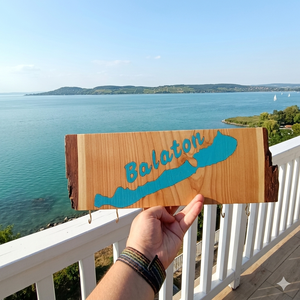Fából készült fali kulcstartó Balaton  - Meska.hu